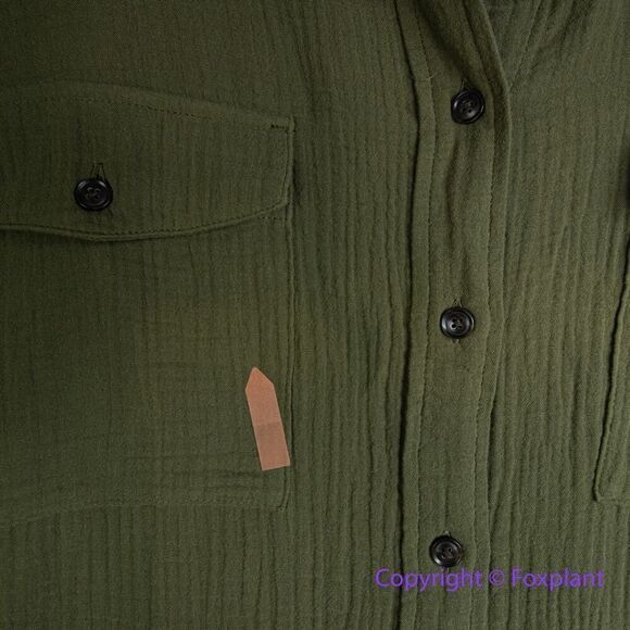 New! Madewell Lightspun Flap Pocket Oversized Ex-Boyfriend Shirt  green, size 1X - Picture 6 of 16